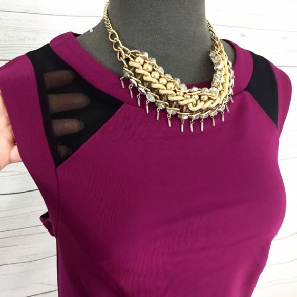 Plus Size Burgundy Purple  All Occasion  Dress - Picture 5 of 5